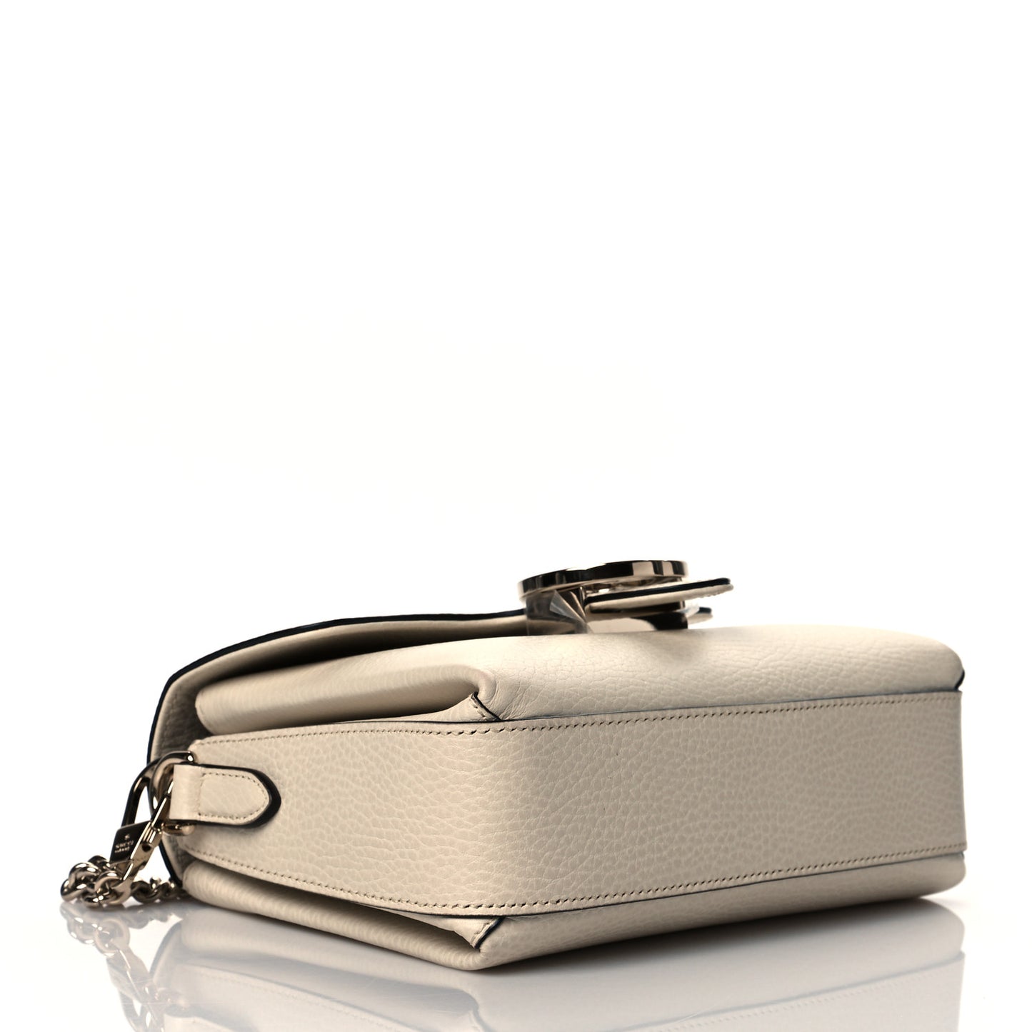 Dollar Calfskin Interlocking G Crossbody Bag Mystic White