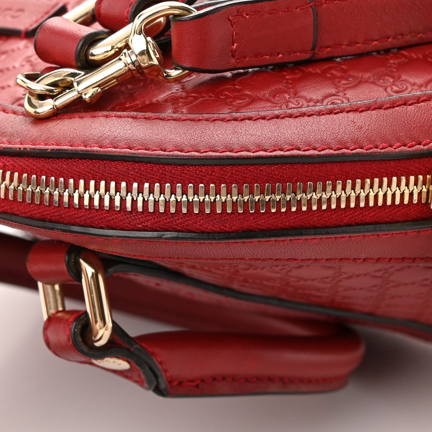 Soft Microguccissima Mini Dome Bag Rosso