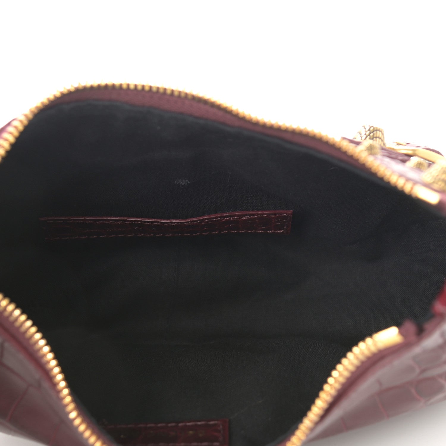 Balenciaga Extra Supple Calfskin Crocodile Embossed Le Cagole Shoulder Bag XS Dark Red 5 of 11