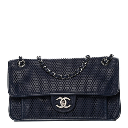 Chanel Perforated Calfskin Large Up In The Air Flap Dark Blue 1 of 9