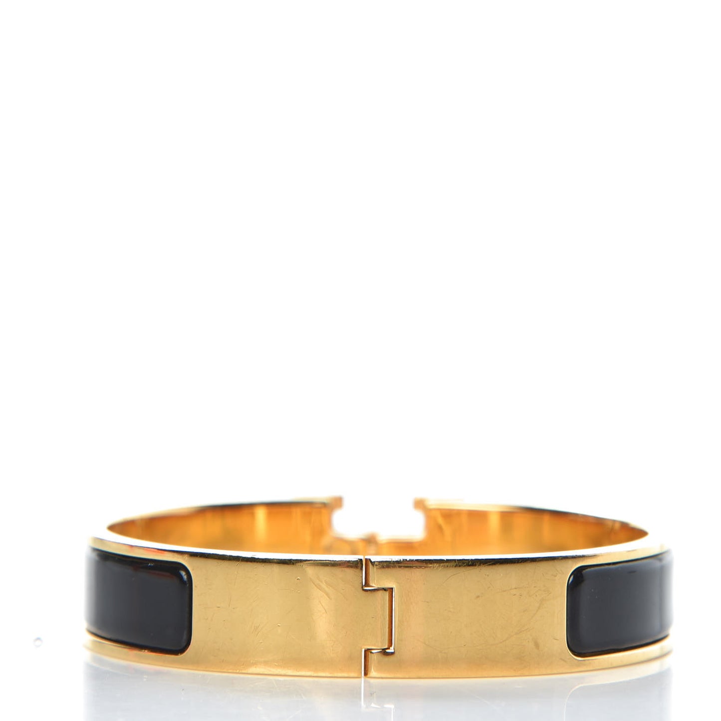 Enamel Narrow Clic Clac H Bracelet PM Black