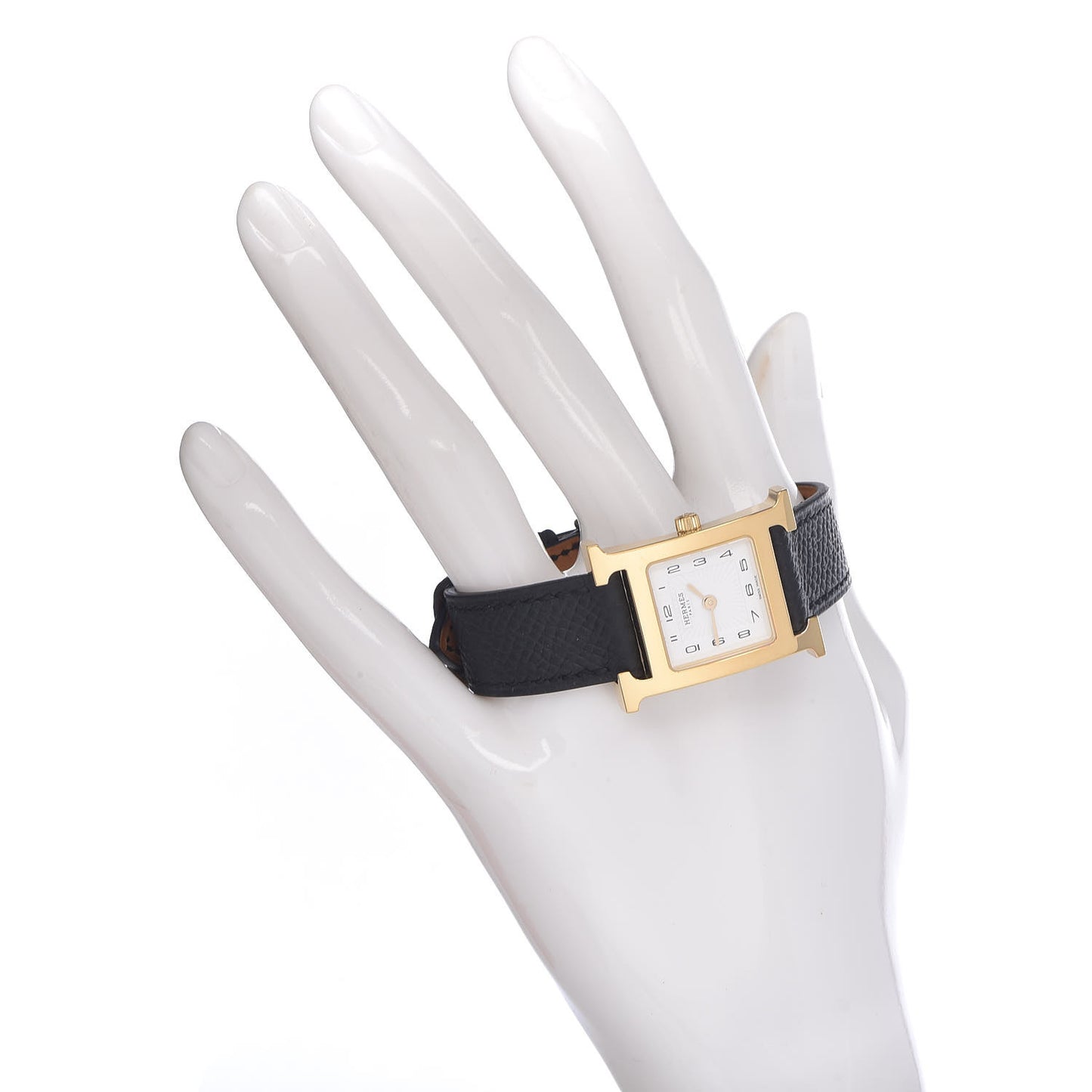 Stainless Steel Epsom 21mm Heure H Hour Quartz Watch Noir