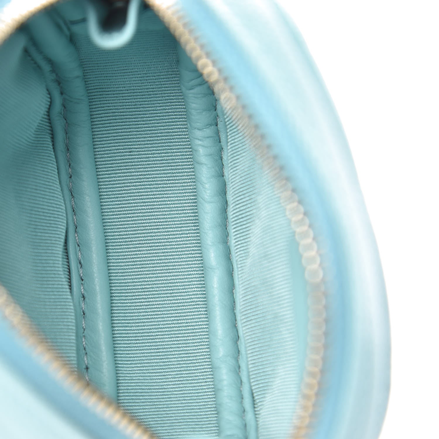 Chanel Caviar Quilted Zip Around Classic Coin Purse Light Blue 5 of 10