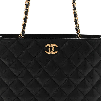 Chanel Caviar Quilted Small Shopping Tote Black 8 of 10