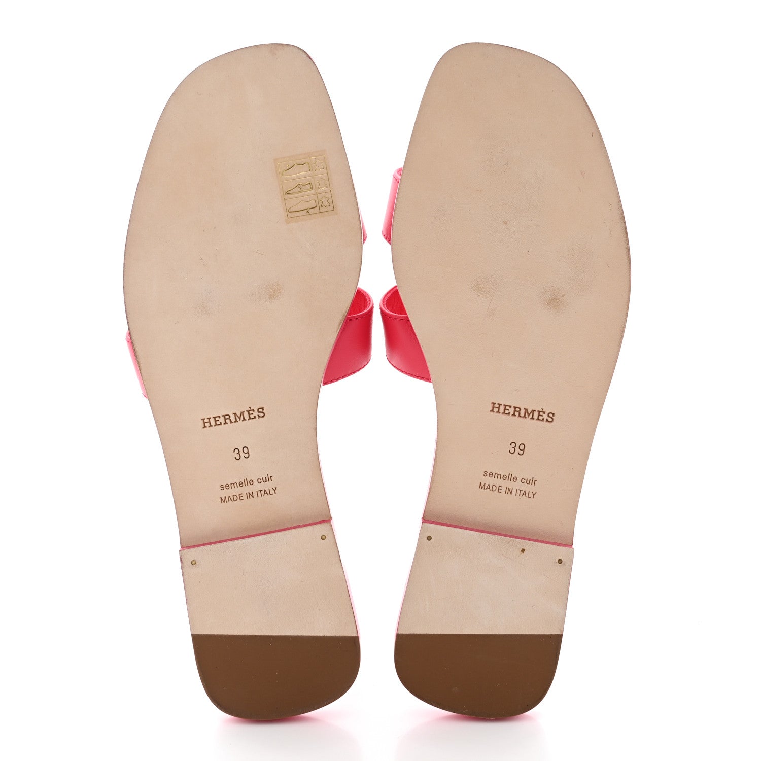 Hermes Box Calfskin Oran Sandals 39 Rose Boise 5 of 17