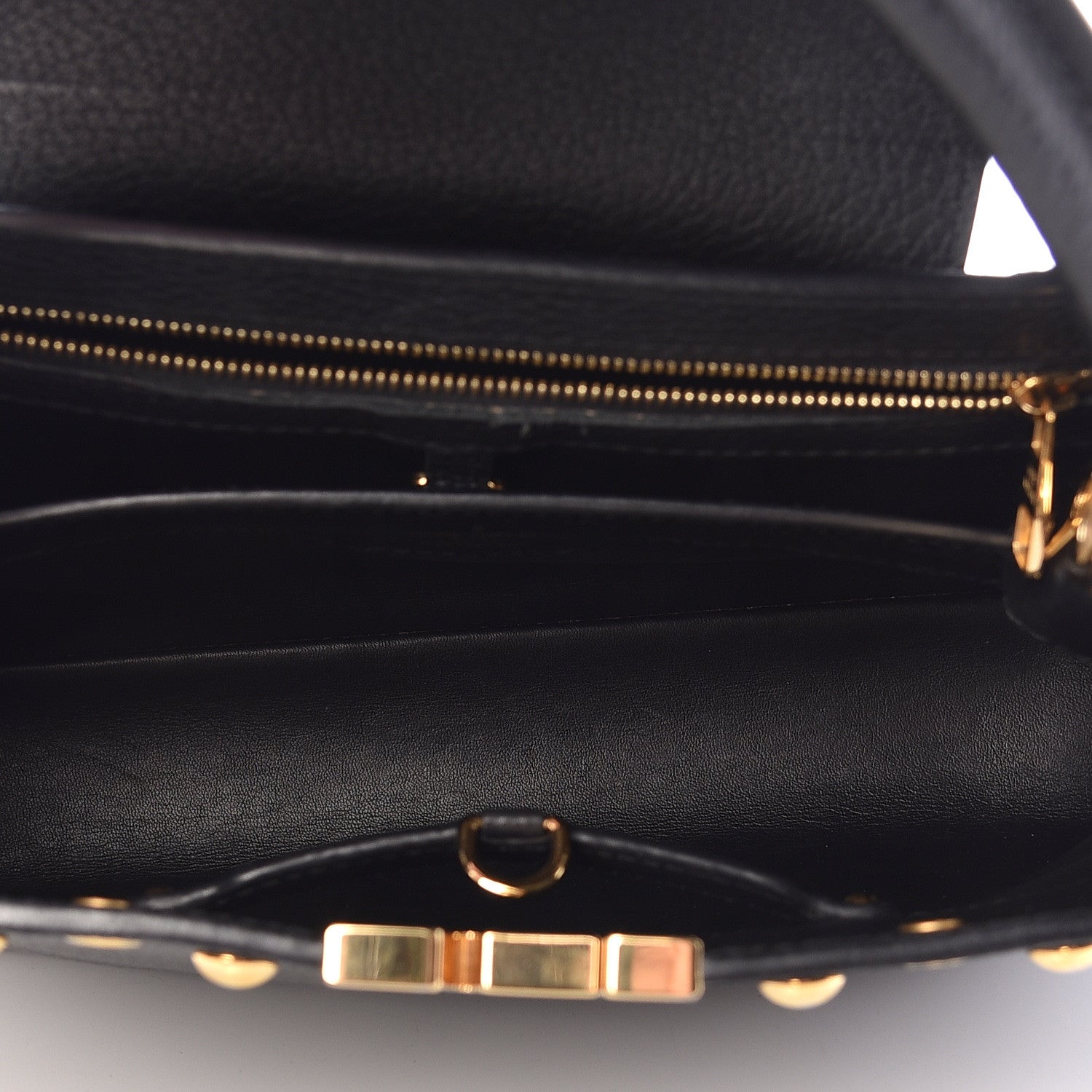 Louis Vuitton Taurillon Studded Capucines PM Black 5 of 10