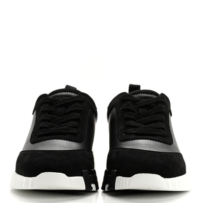 Hermes Goatskin Suede Goatskin Bouncing Sneakers 36 Black 2 of 9