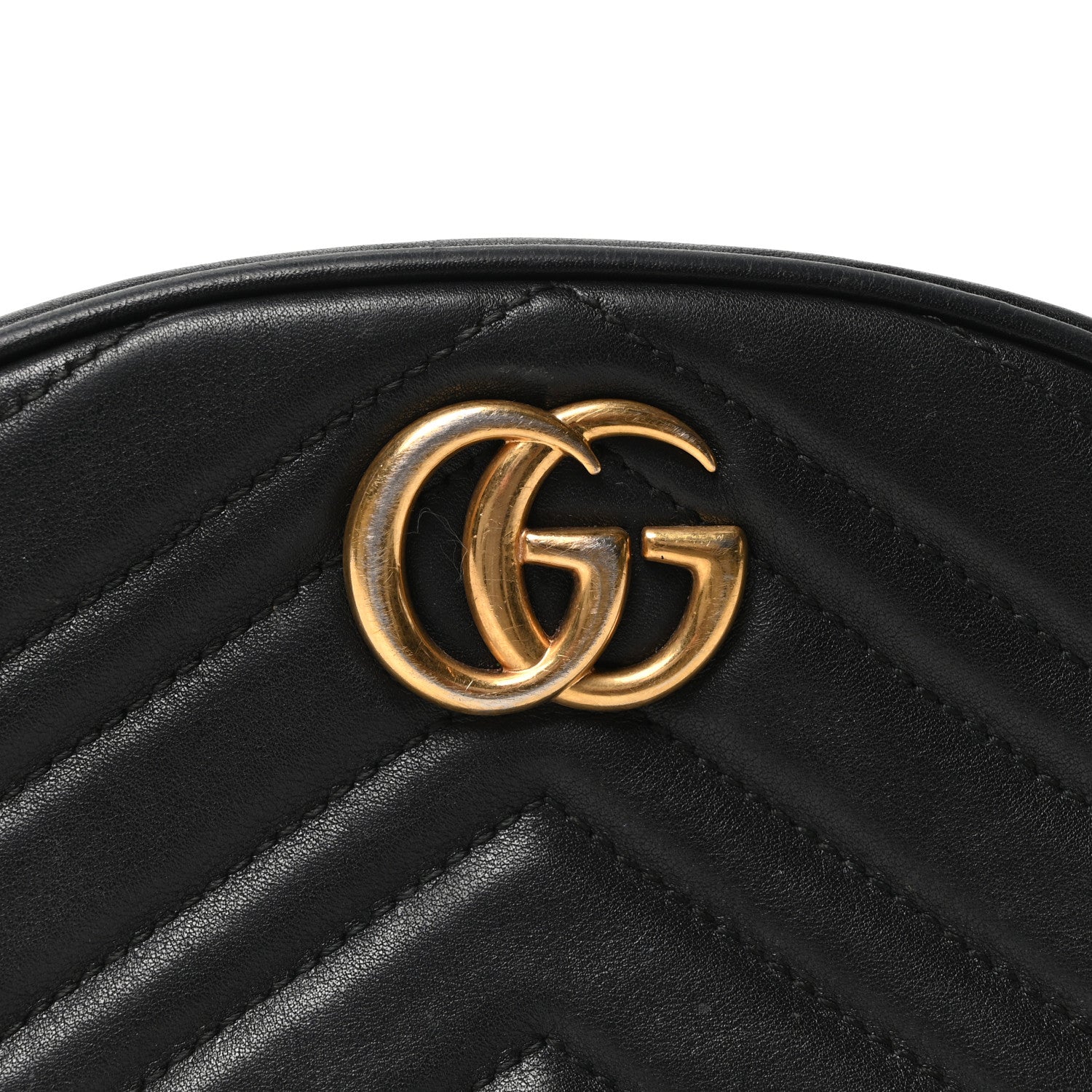 Gucci Calfskin Matelasse GG Marmont Belt Bag 75 30 Black 8 of 10