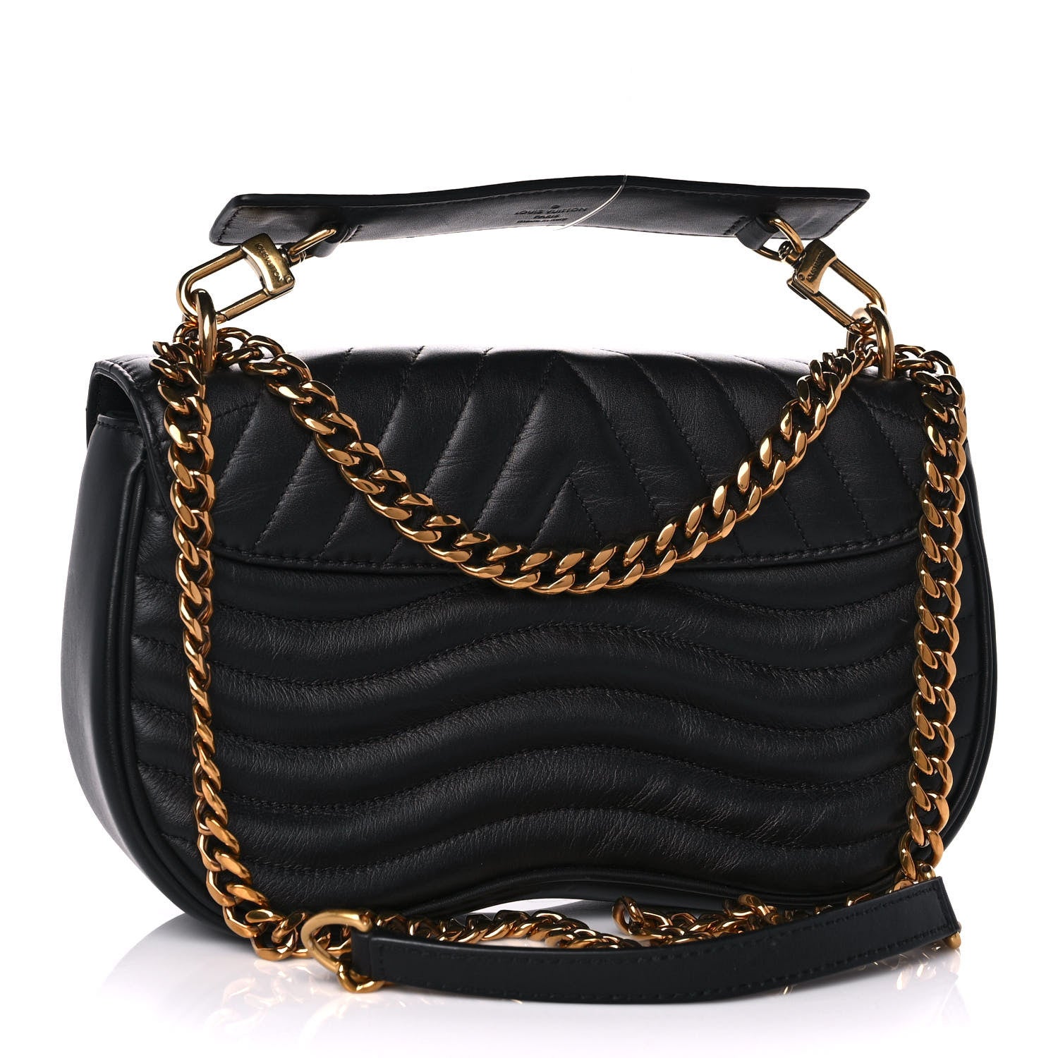 Louis Vuitton Calfskin New Wave Chain MM Black 3 of 10