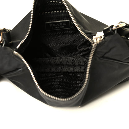 Prada Tessuto Nylon Saffiano Pochette Black 4 of 6