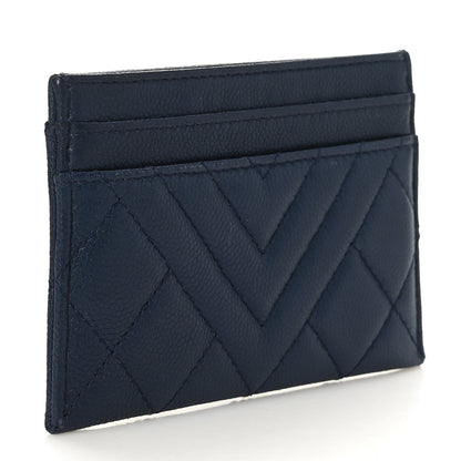 Chanel Caviar Quilted Diamond CC Card Holder Navy 3 of 9
