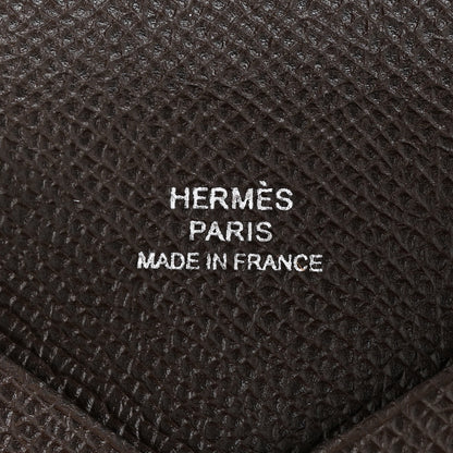 Hermes Epsom Calvi Card Case Chocolate 5 of 6