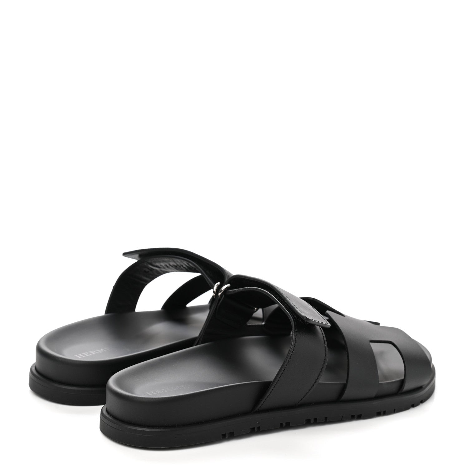 Hermes Calfskin Womens Chypre Sandals 39 Black 4 of 9