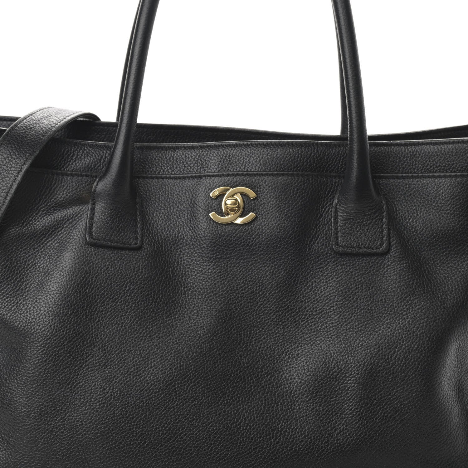 Chanel Calfskin Cerf Executive Shopper Tote Black 10 of 18