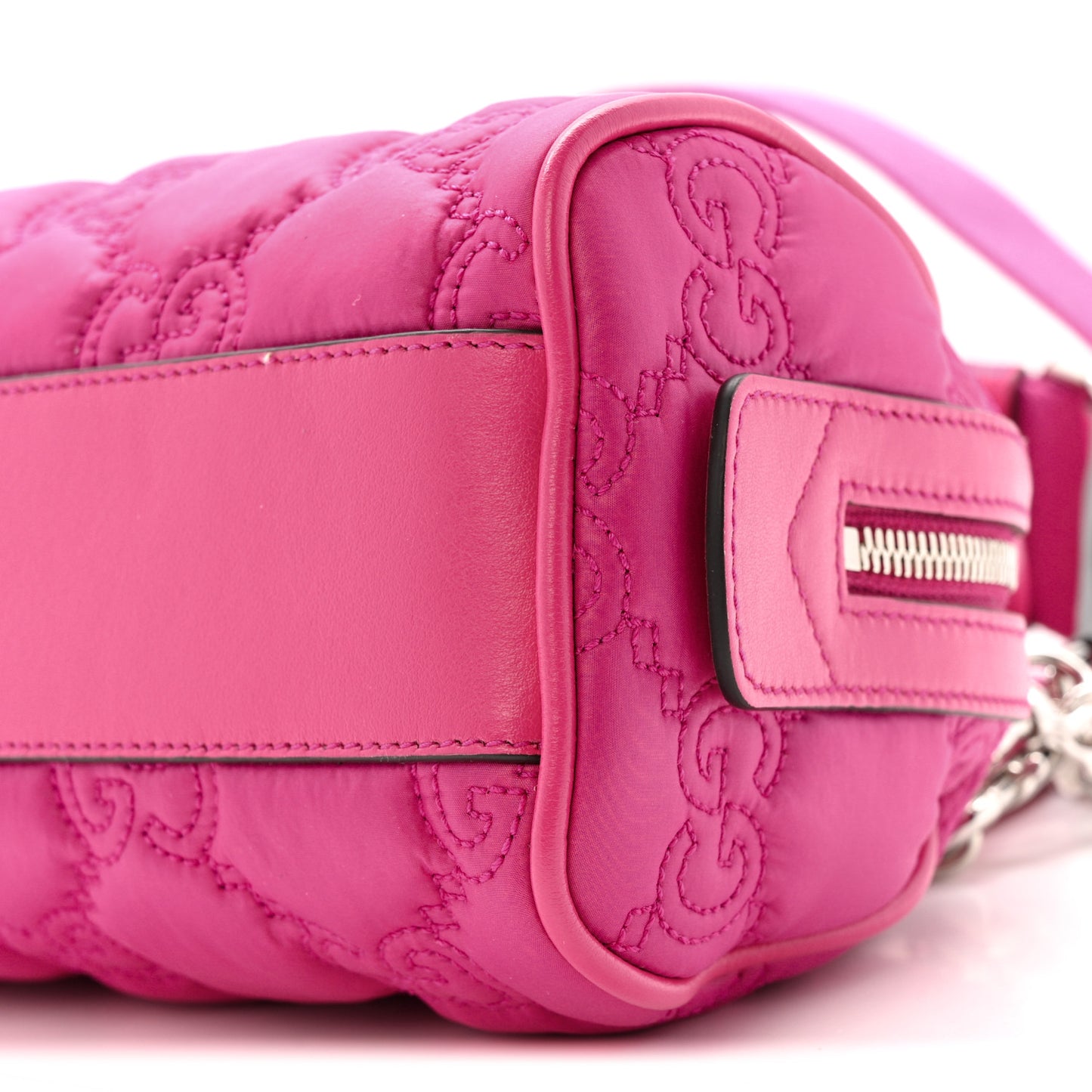 Nylon Calfskin Enamel GG Matelasse Mini Bowler Bag Lovely