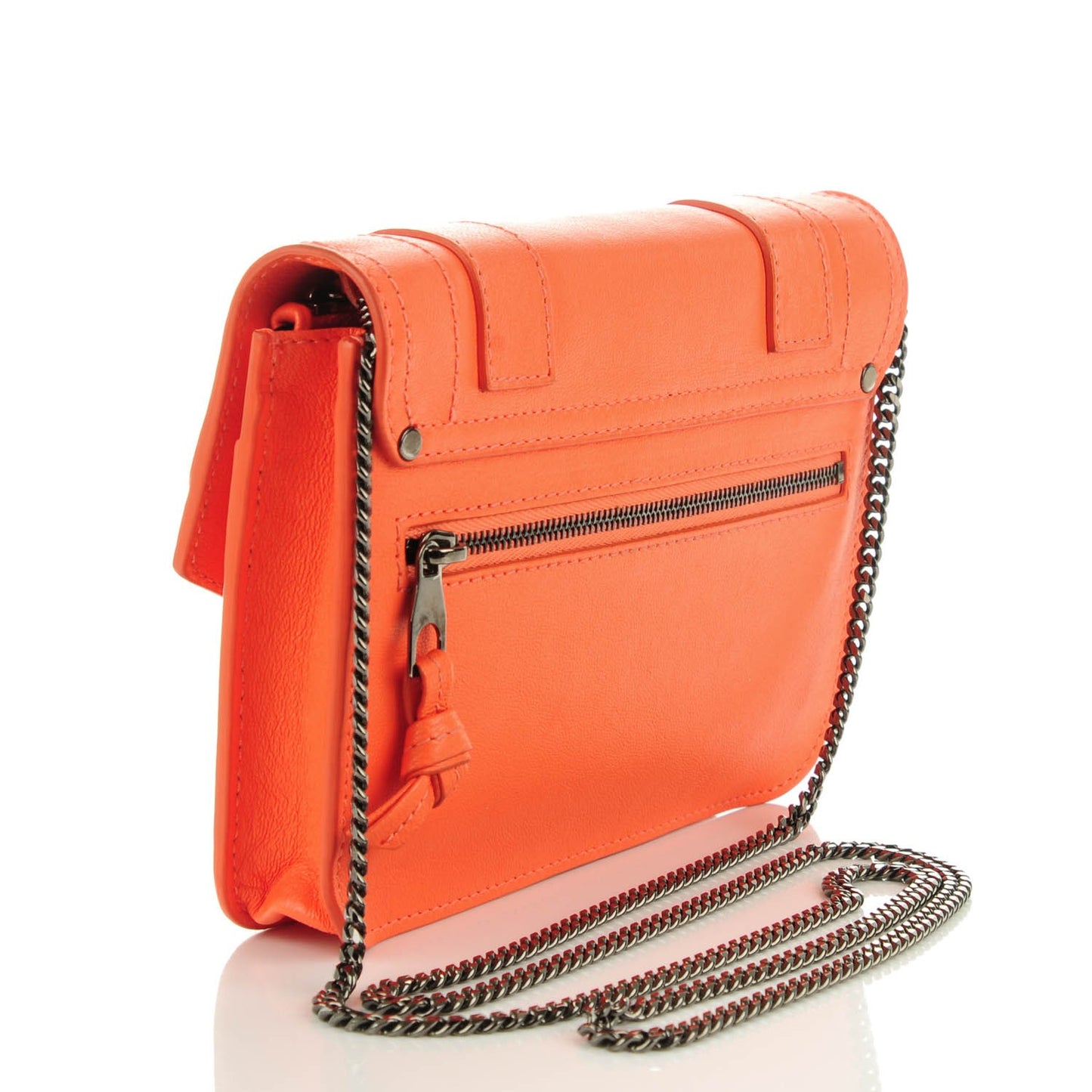 Lambskin PS1 Large Chain Wallet Grapefruit