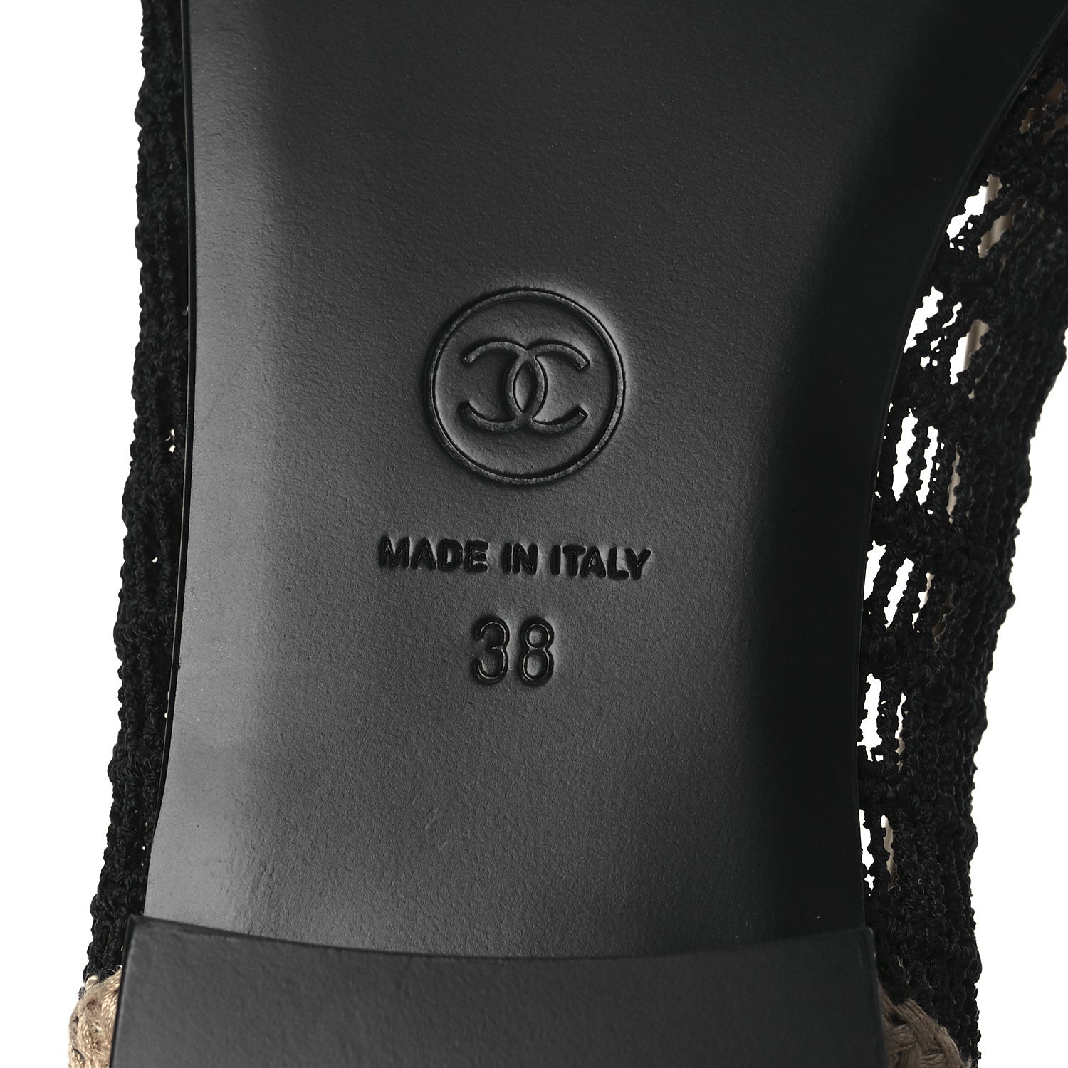 Chanel Raffia Cap Toe Ballerina Flats 38 Black Beige 8 of 12