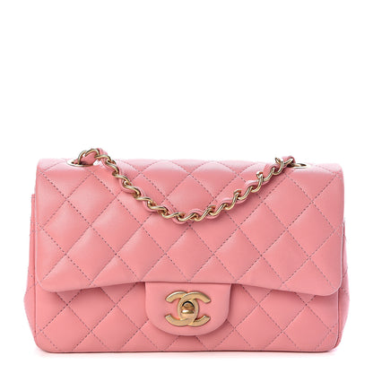 Chanel Lambskin Quilted Mini Rectangular Flap Pink 1 of 11