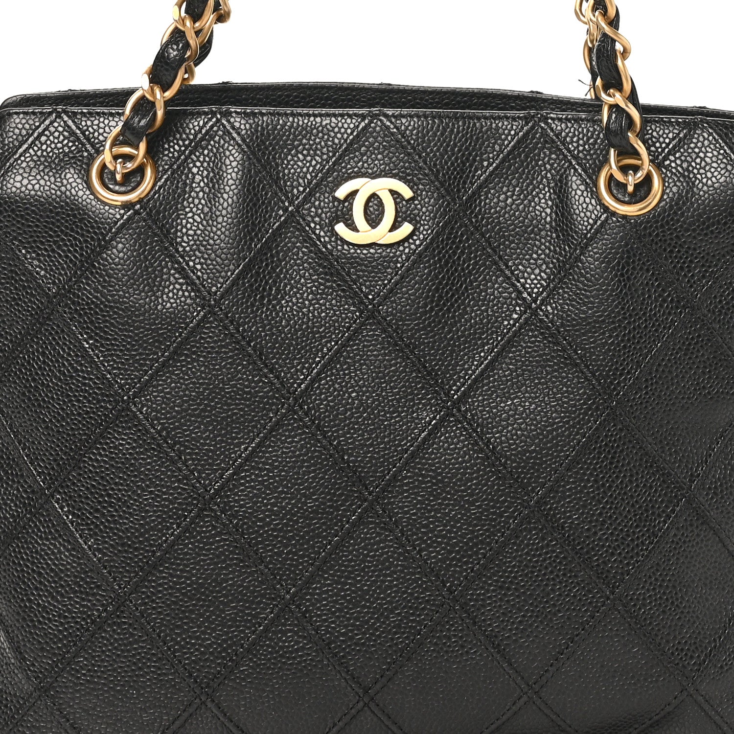 Chanel Caviar Diamond Embossed Shoulder Bag  Black 8 of 11