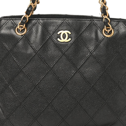 Chanel Caviar Diamond Embossed Shoulder Bag  Black 8 of 11
