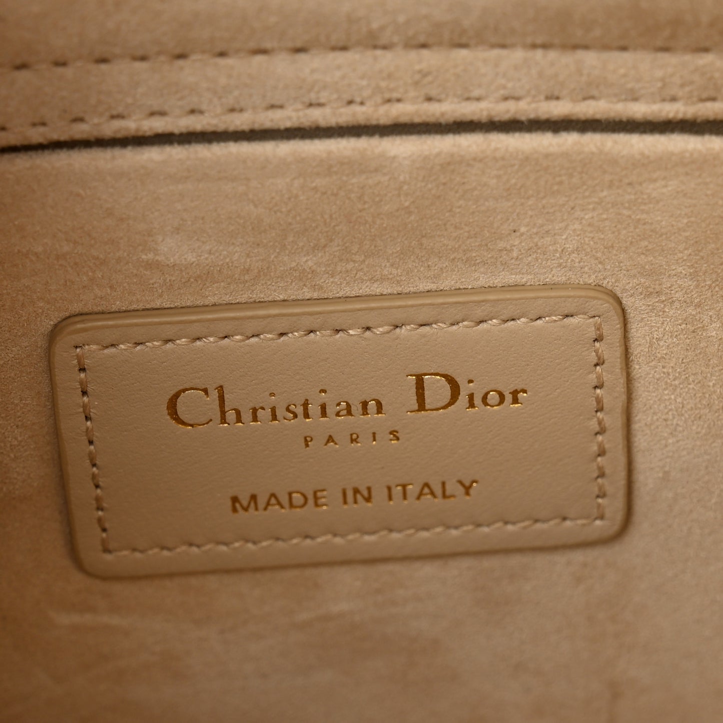 Lambskin Cannage Medium Lady D-Joy Sand