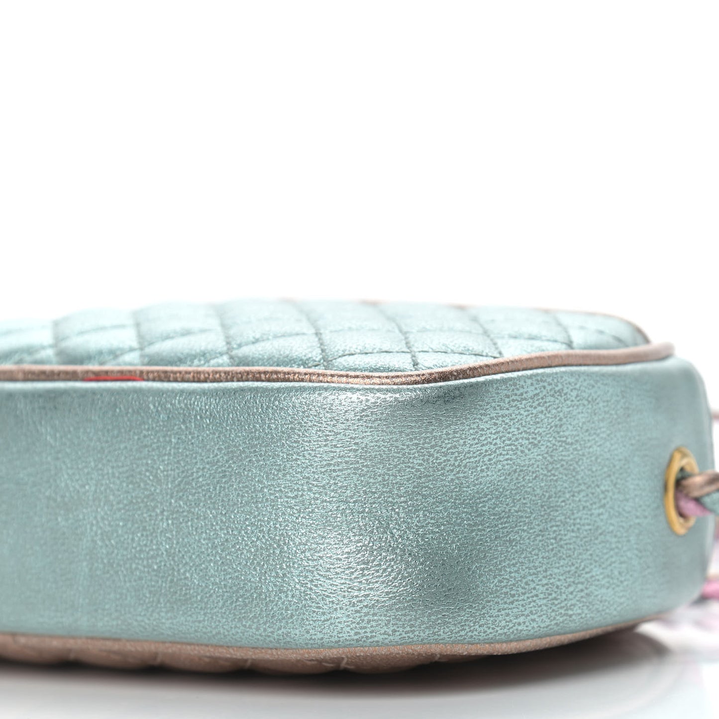 Laminated Nappa Trapuntata Mini Zumi Dome Shoulder Bag Rosa Lago Rame
