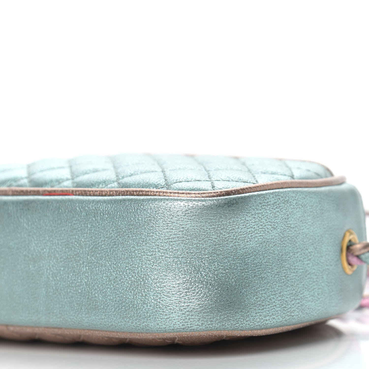 Gucci Laminated Nappa Trapuntata Mini Zumi Dome Shoulder Bag Rosa Lago Rame 9 of 9