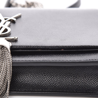 Saint Laurent Grain De Poudre Classic Monogram Kate Tassel Chain Wallet Black 10 of 12