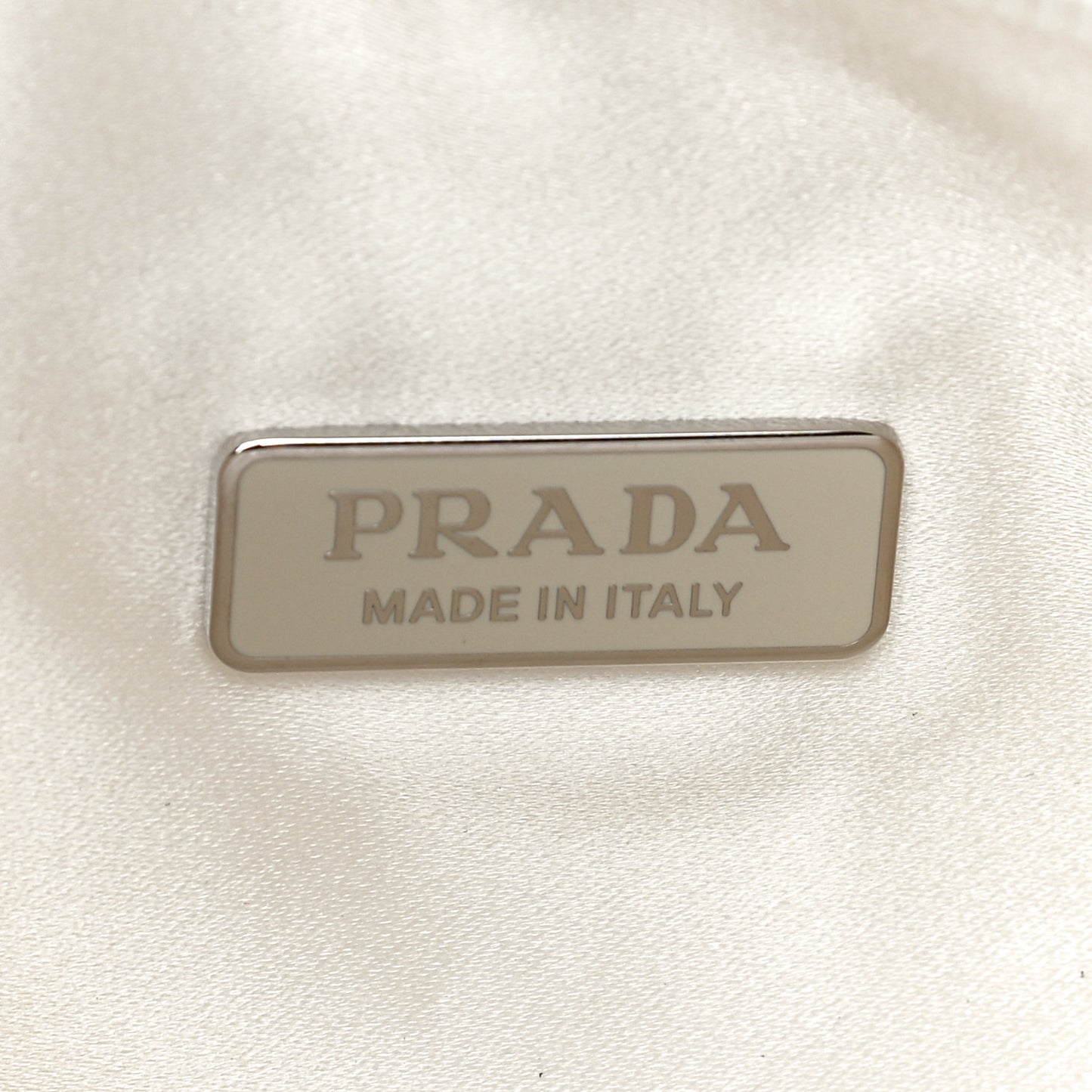 Satin Crystal Mini Re-Edition 2000 Bag White