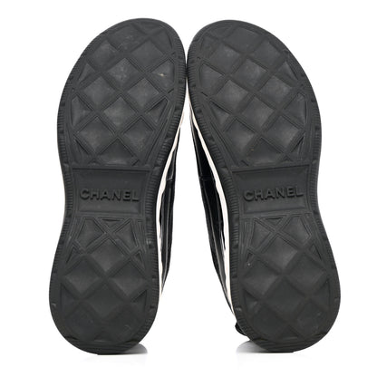 Chanel Velvet Calfskin Mixed Fibers CC Sneakers 41 Black 5 of 17