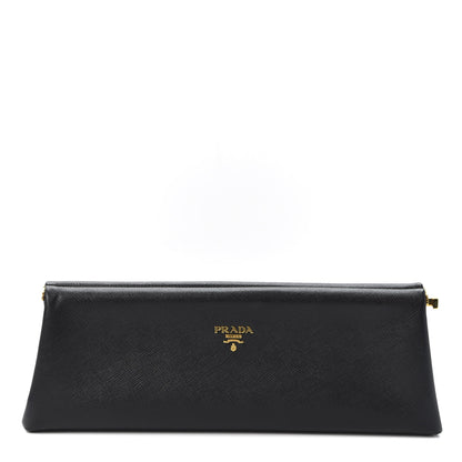 Prada Saffiano Frame Clutch Black 1 of 9