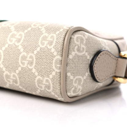 Gucci GG Supreme Monogram Textured Calfskin Web Mini Ophidia Shoulder Bag Beige Mystic White Oatmeal 9 of 10