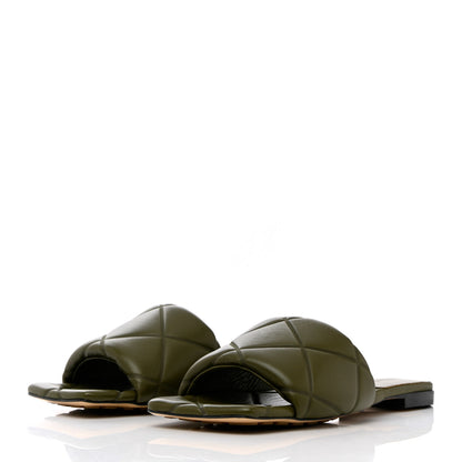 Bottega Veneta Nappa Quilted Rubber Lido Flat Sandals 39 Khaki 3 of 8