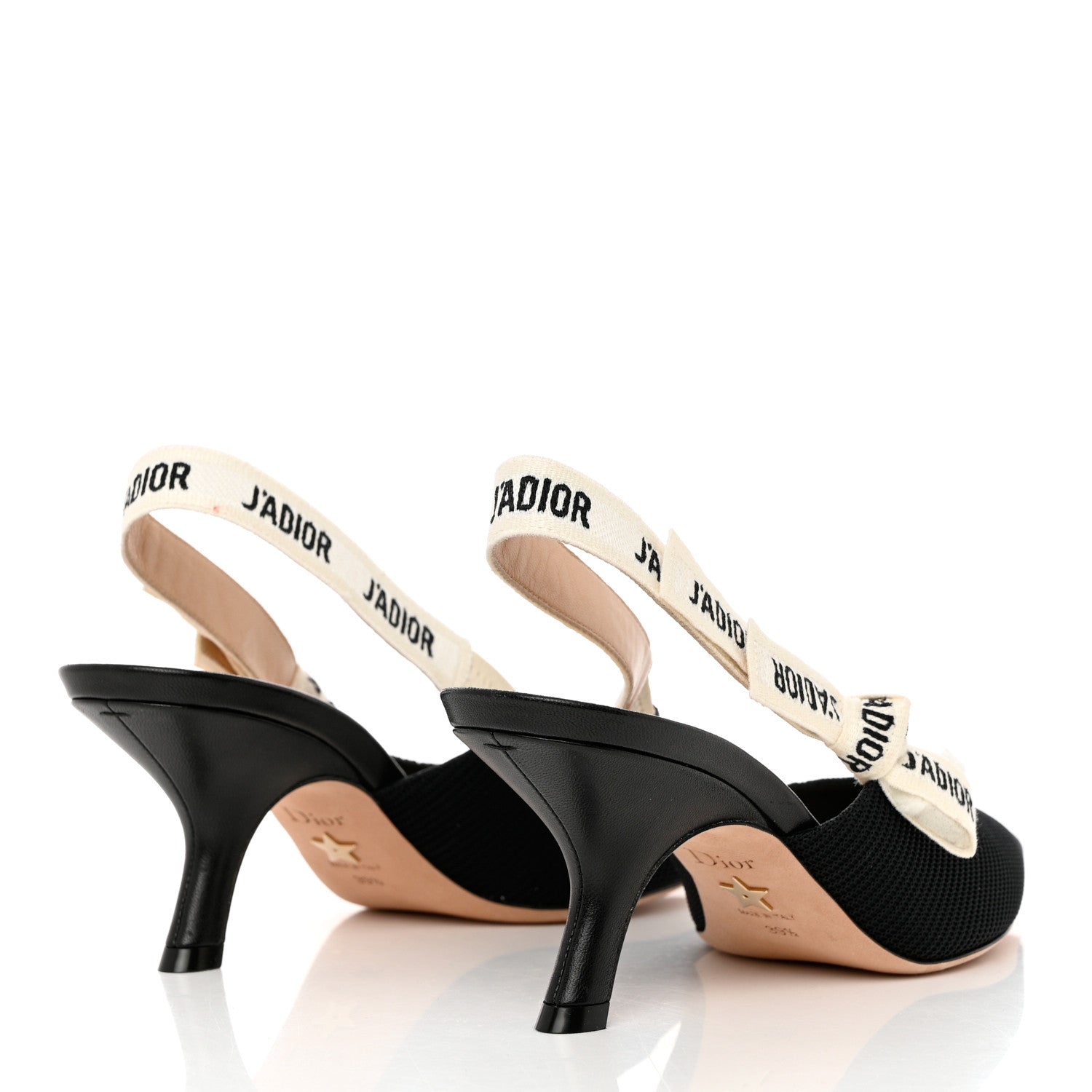 Christian Dior Technical Canvas Ribbon J Adior Slingback 65mm Pumps 39.5 Black 4 of 8