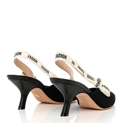 Christian Dior Technical Canvas Ribbon J Adior Slingback 65mm Pumps 39.5 Black 4 of 8