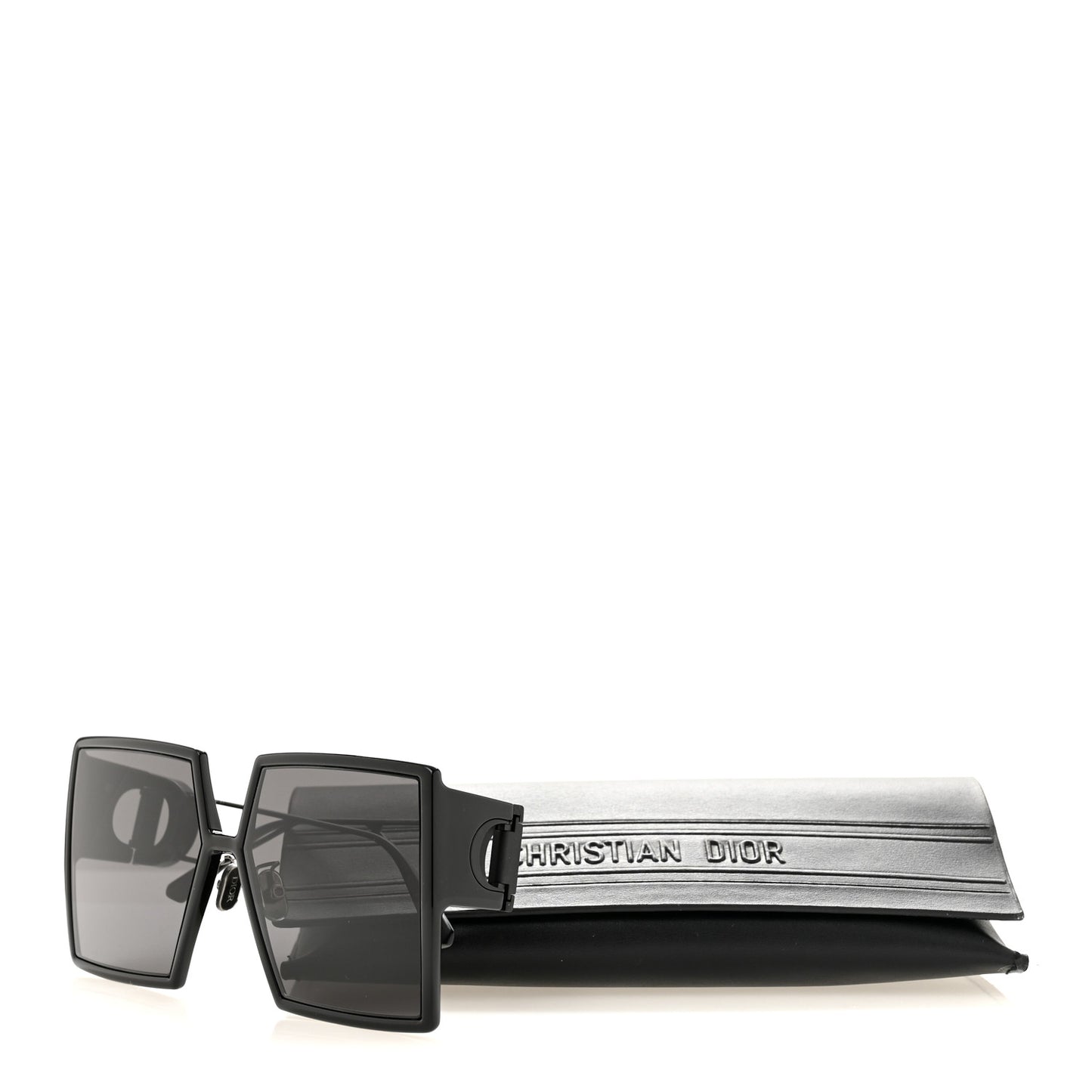 Acetate Monochrome Square 30 Montaigne SU Sunglasses Black