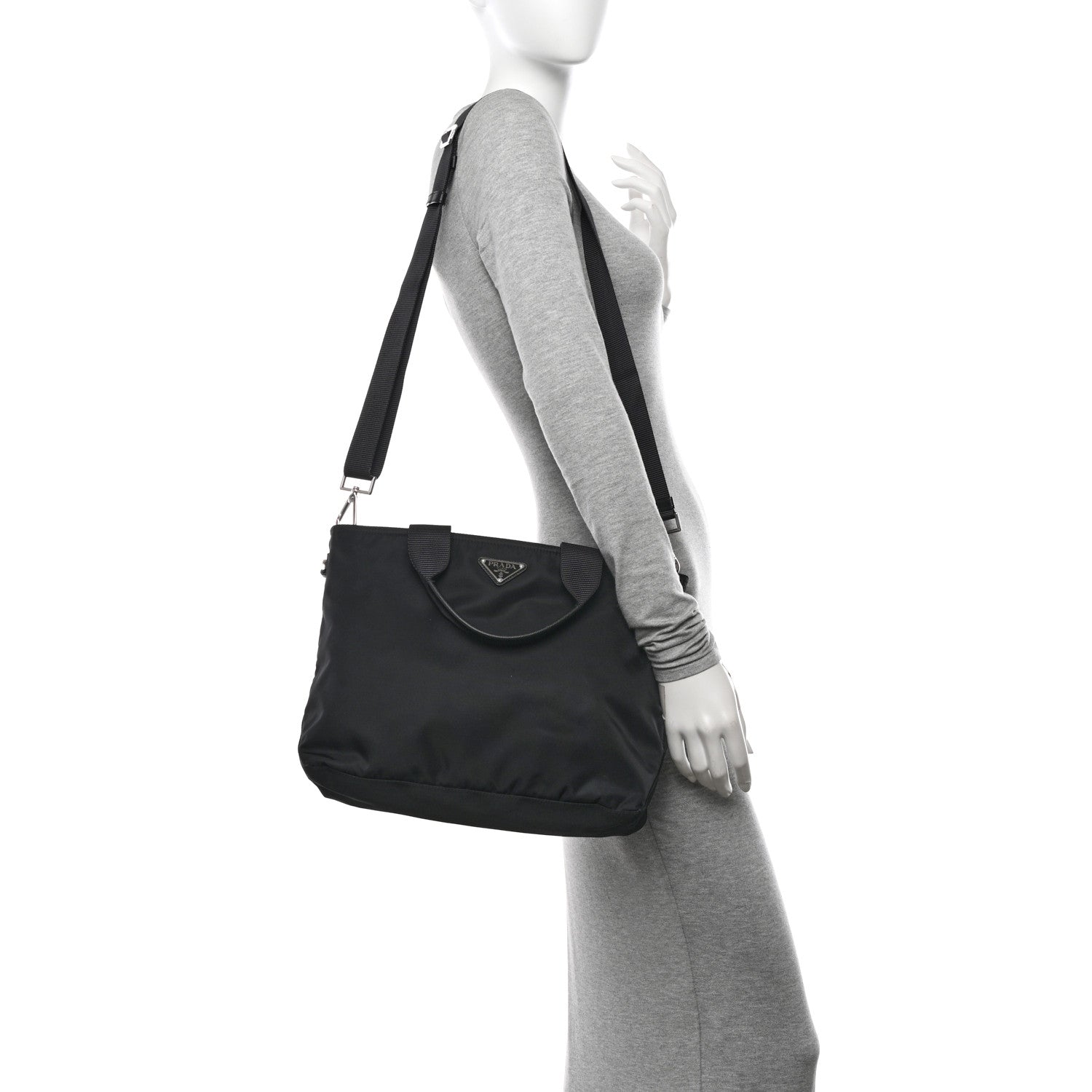 Prada Nylon Vela East West Shopper Tote Black 2 of 12