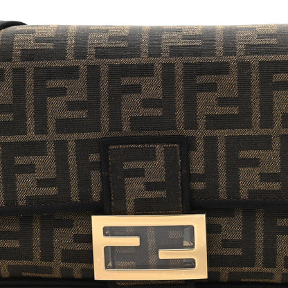 Fendi Fabric Jacquard FF 1974 Medium Baguette Tobacco Moro Black 7 of 9