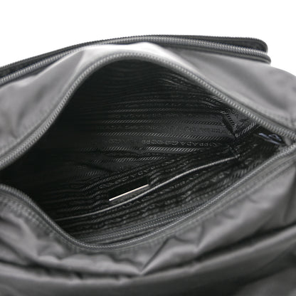 Prada Re-Nylon Vela Saffiano Pocket Double Buckle Messenger Shoulder Bag Black 4 of 8