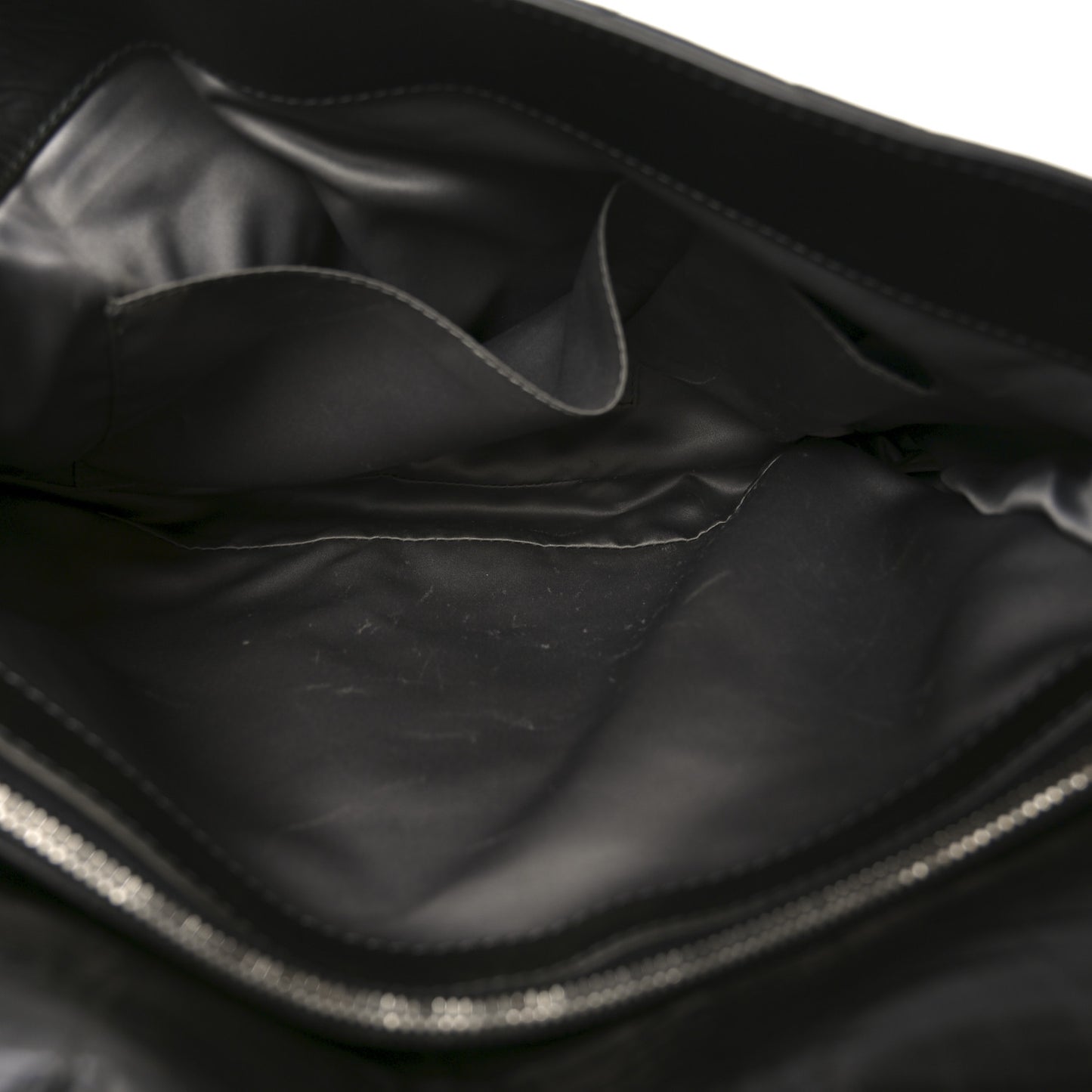 Glazed Calfskin Quilted CC XL Single Flap Black