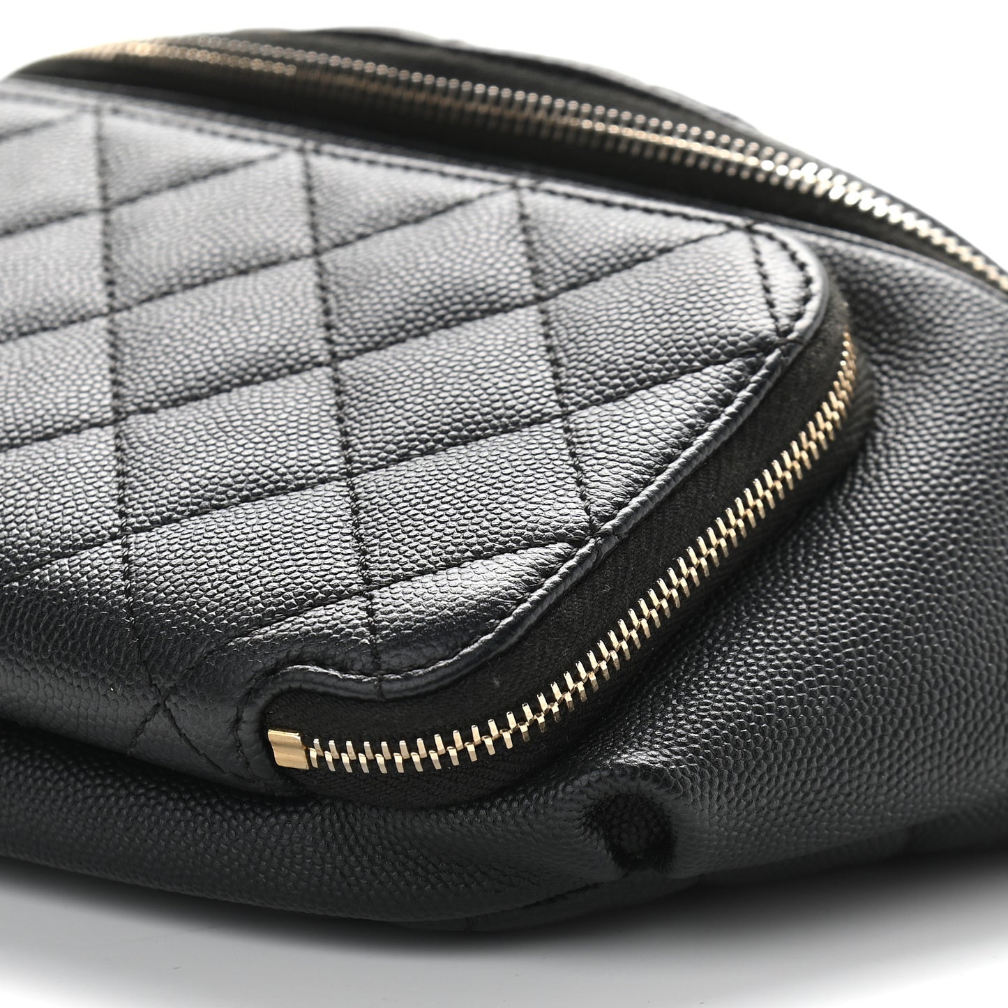 Caviar Quilted Business Affinity Waist Belt Bag Black