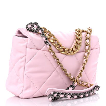Chanel Lambskin Quilted Large Chanel 19 Flap Light Pink 3 of 9
