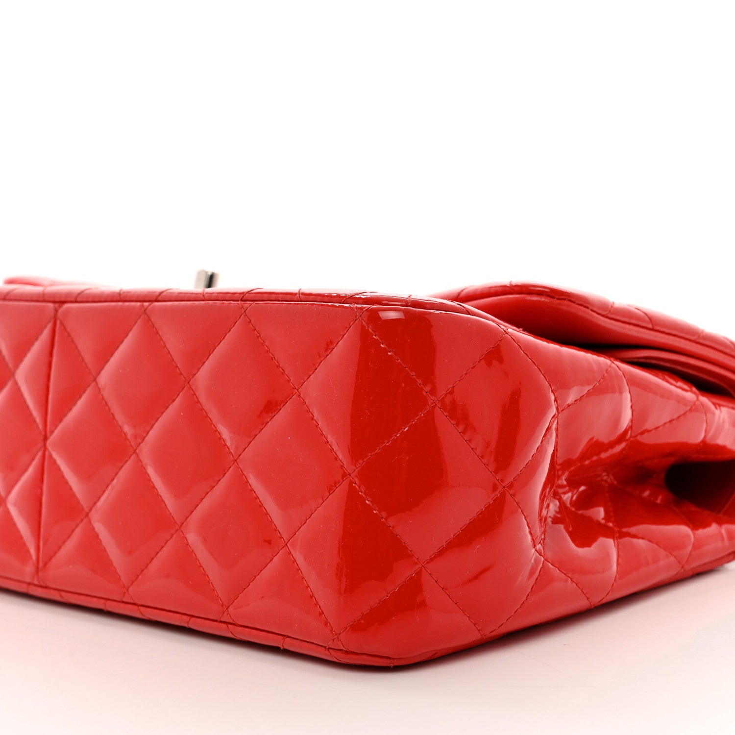 Chanel Patent Quilted Jumbo Double Flap Red 10 of 12