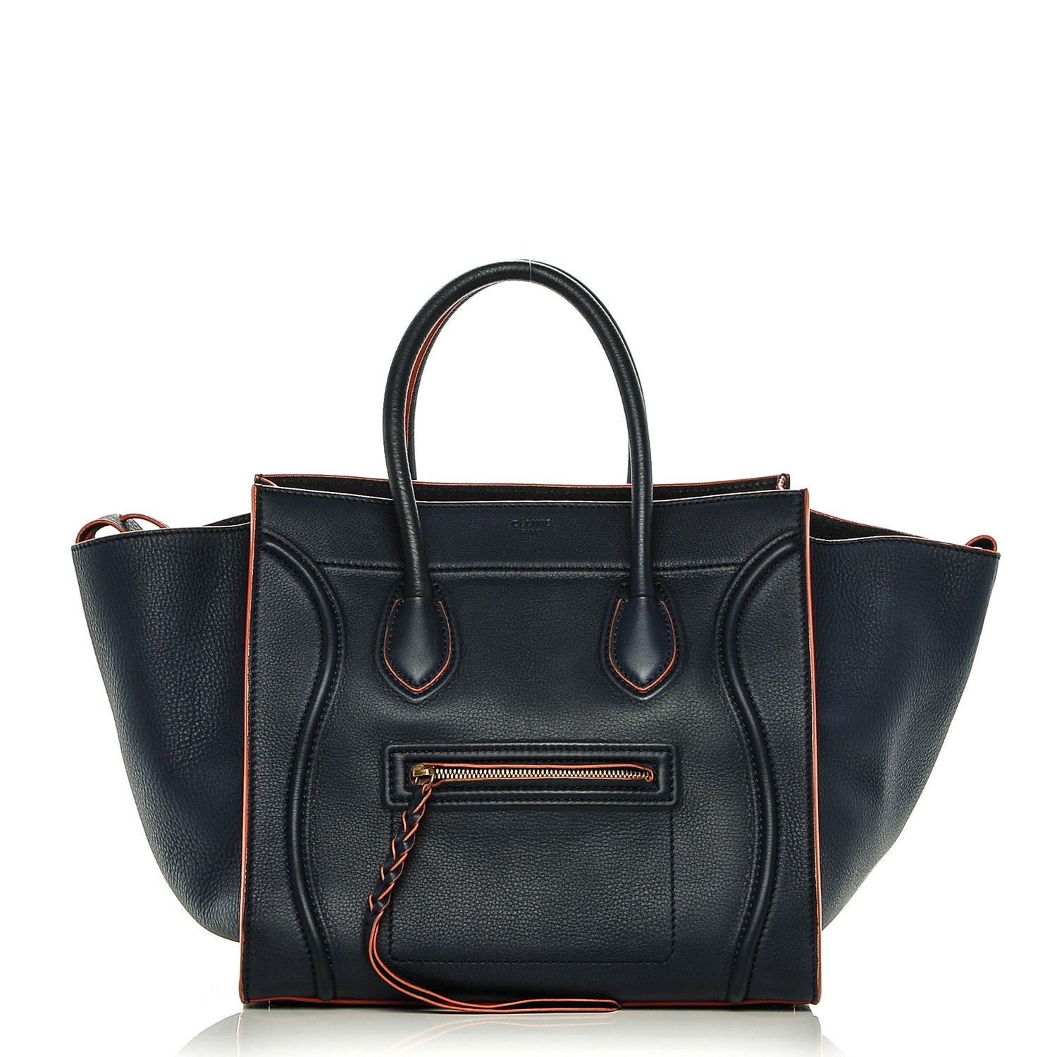 Celine Baby Grained Calfskin Medium Phantom Luggage Midnight 1 of 7