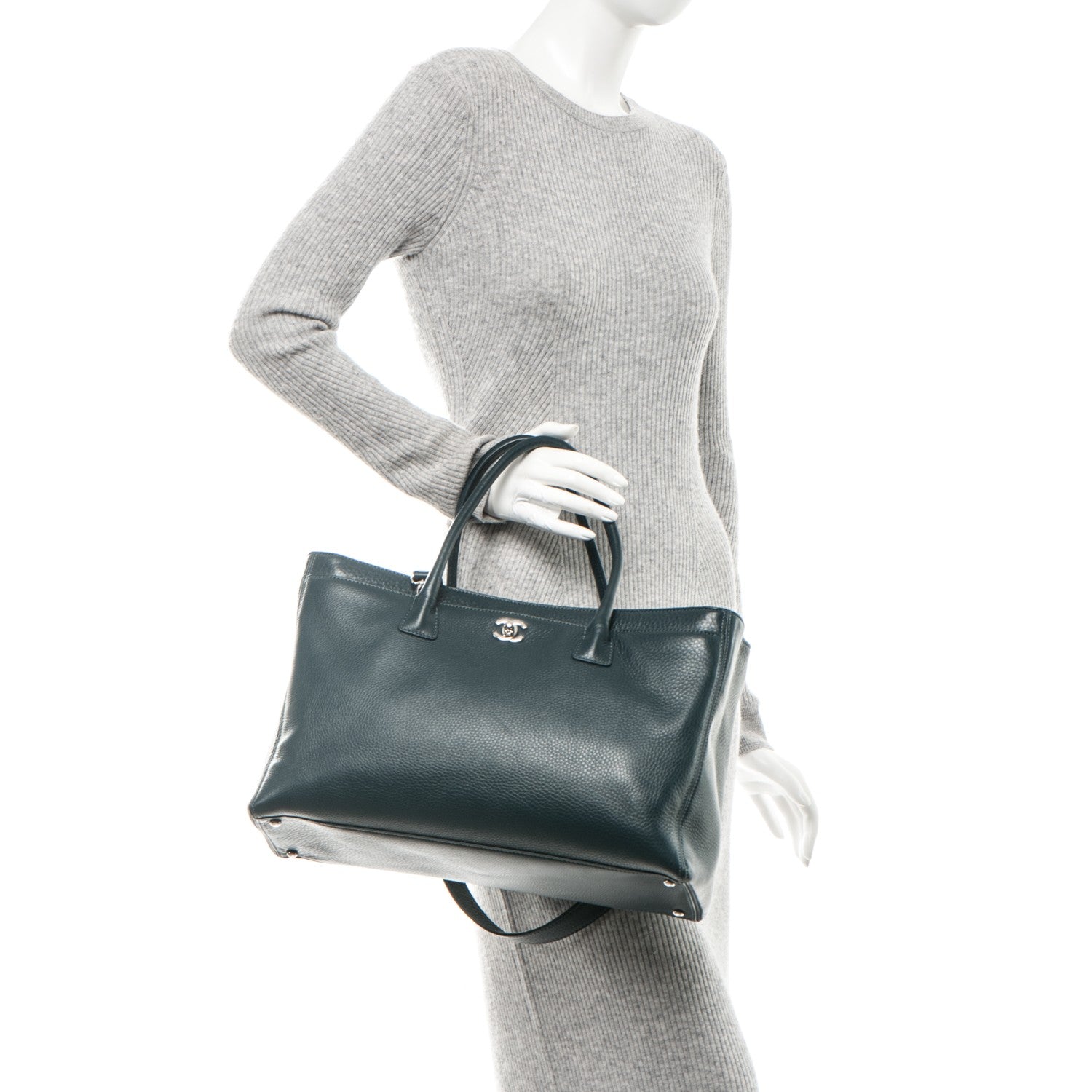 Chanel Deerskin Cerf Executive Shopper Tote Dark Blue 2 of 16