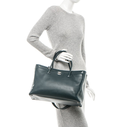Chanel Deerskin Cerf Executive Shopper Tote Dark Blue 2 of 16