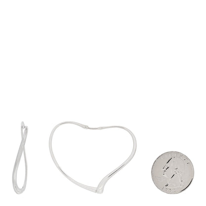 Tiffany Sterling Silver Large Elsa Peretti Open Heart Hoop Earrings 2 of 5