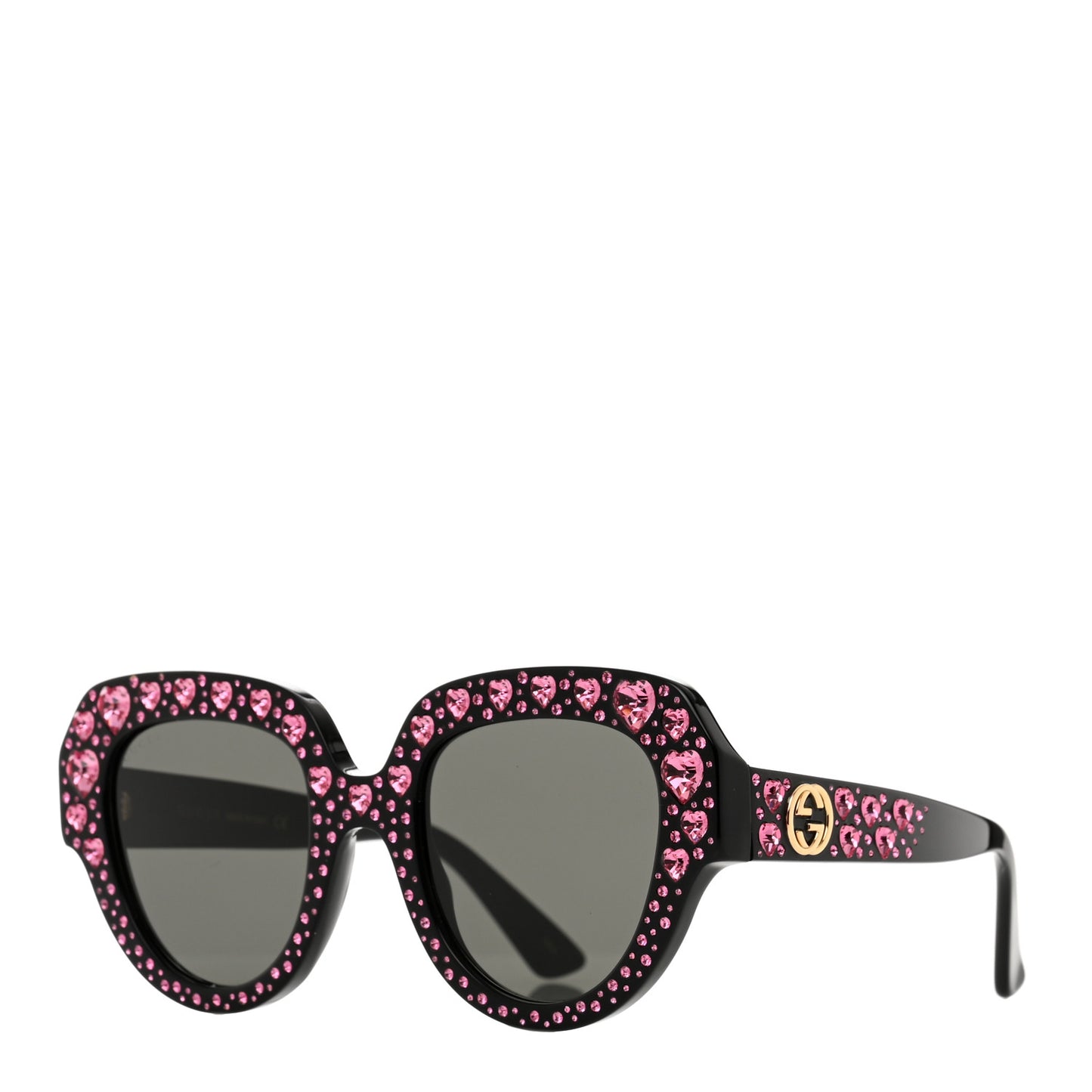 Crystal Heart Sunglasses GG0308S Black