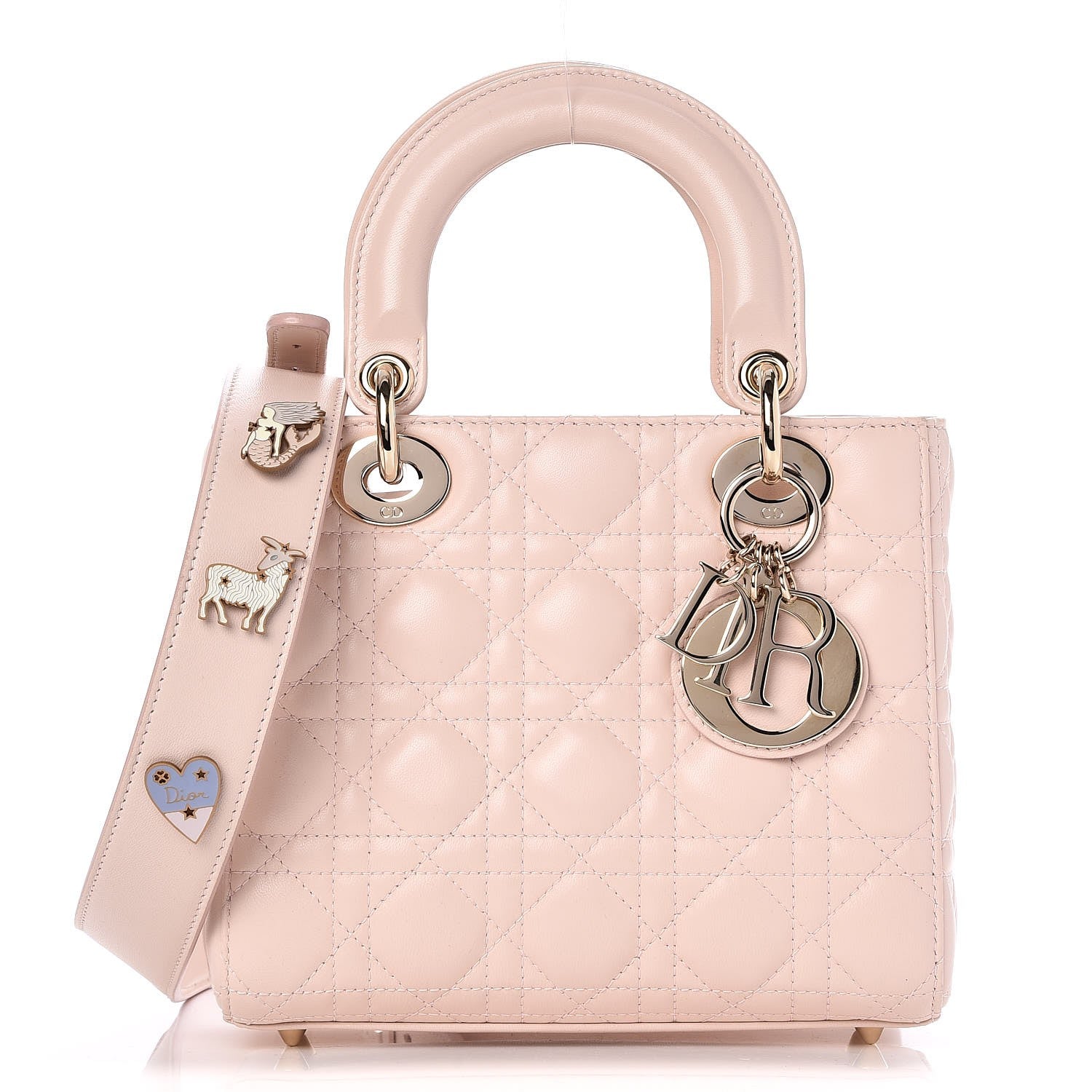 Christian Dior Lambskin Cannage Small Lucky Badges My Lady Dior Pink 1 of 8