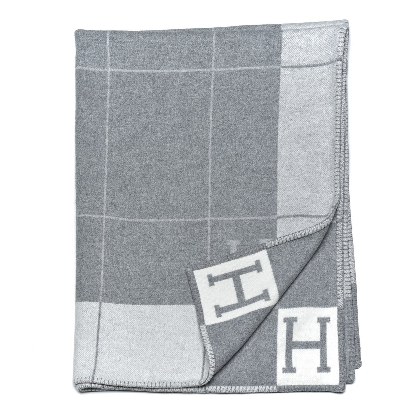 Wool Cashmere Avalon III Blanket Ecru Gris Clair